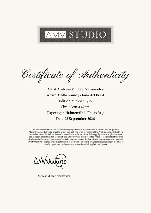 Family - Fine Art Print — Certificate of Authenticity