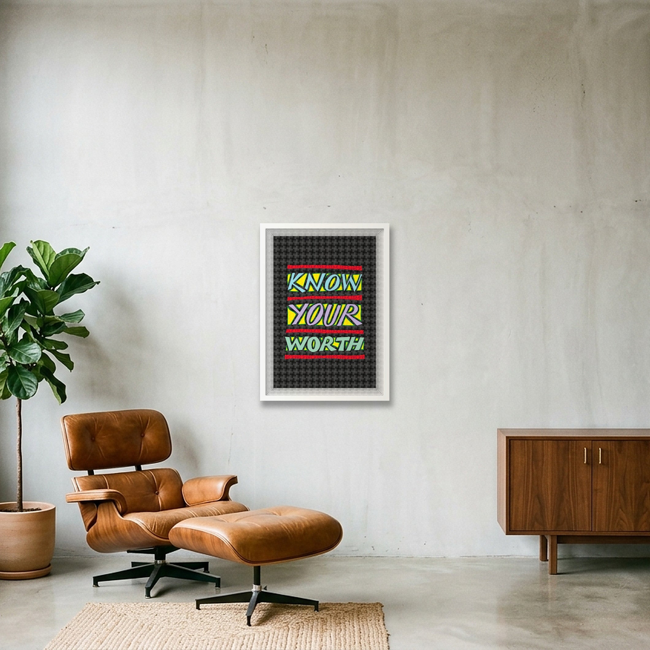 Know Your Worth - Fine Art Print — 42×59cm, 17×23" White Frame