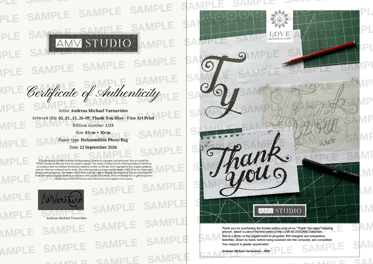 Thank You Blue - Fine Art Print