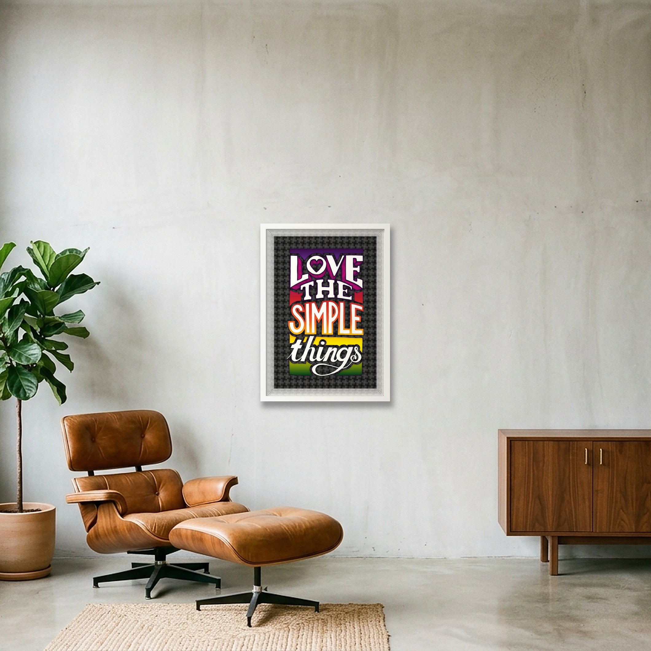Love Simple - Fine Art Print — 42×59cm, 17×23" White Frame